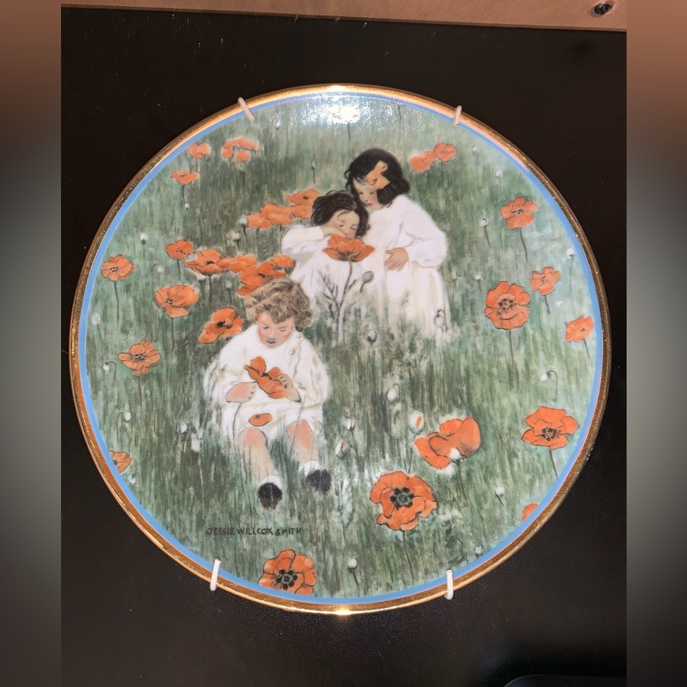 Vintage Collectible Plate Among the Poppies Artist Jessie Wilcox Smith RARE